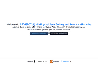 NFT (ERC721) with Physical Asset Delivery and Secondary Royalties (ERC2981)