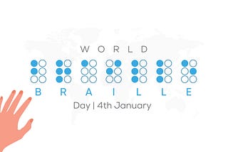 Hand and Braille icons. World Braille Day 4th January.