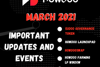 HowDoo — Important Updates and Events This March 2021