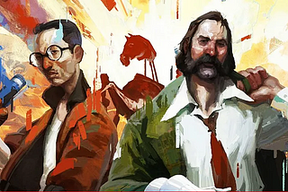 Disco Elysium cover art with Kim and Harry.