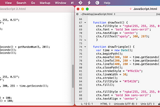 Opening the JavaScript.html file in BBEdit, you will immediately see differences, like text coloring.