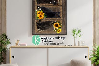 HOT Black cat sunflower frame doormat