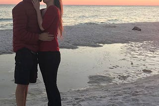 Kissing on the beaches of Destin, Florida on Thanksgiving 2018