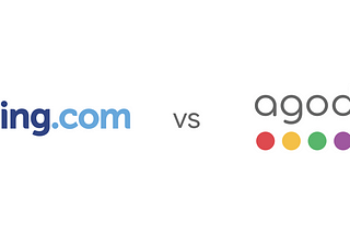 Booking and Agoda’s Logos, side by side