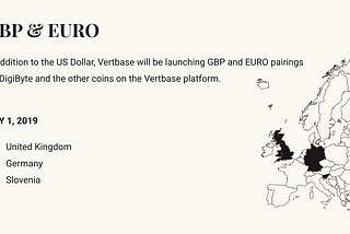 Vertbase to launch Euro and GBP trading for digital currencies on May 1, 2019