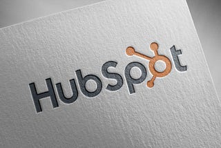 Hubspot logo on a piece of card stock