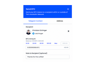 Send Tokens to any Telegram Contact with just 1-Click — New Wallet Features coming soon.