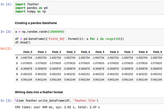 Feather — A Fast On-Disk Format for R and Python Data Frames