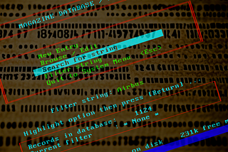 Partly AI-generated image of text from a computer screen overlaid on a stylised data printout. For decorative purposes only.