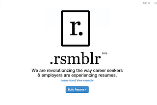 Rsmblr: Interactive Resume [Product Design]