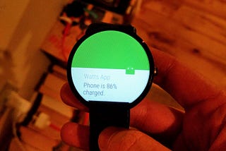 “Watts App” — Is my phone charged yet? Let me check my watch