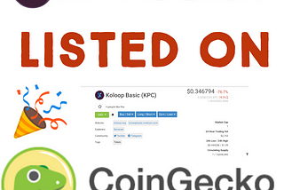 🎉 KOLOOP Basic listed on Coingecko