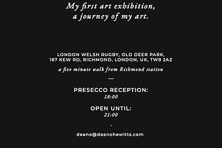 Thrilled to be hosting my first-ever art exhibition