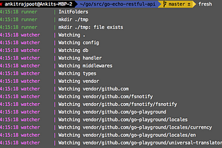 Automatic Reloading in Go(fresh)