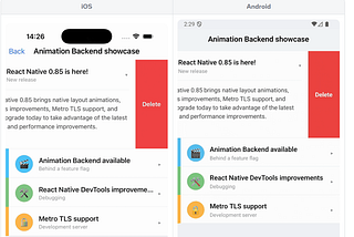 React Native 0.85 — Novo Backend de Animações, Novo Pacote Jest Preset