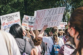 Pro-choice activists protesting anti-abortion laws.