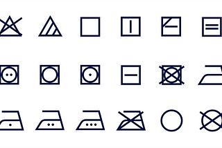 The current laundry symbols/icons designed by GINETEX