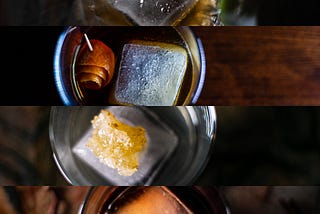 Overhead shots of each drink