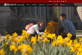 Bradley U home page image — students outside