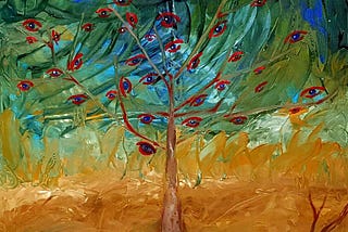 Ted Barr art. Shaman Tree, Truth or Consequences NM. oil on canvas.