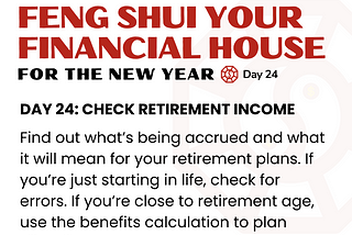 Feng Shui Your Financial House — Day 24