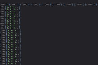 25 rows  containing zeros with second number being a 5. Instead of just one row being changed, all of them are