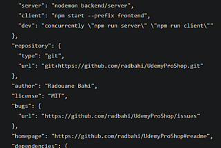Taking a look at package.json