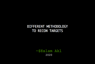 Simple Recon Methodology