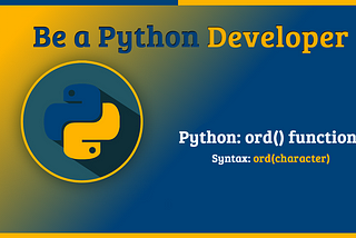 Python: ord() function