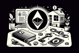 eth presale logo with keys, notebook, passwords and computer
