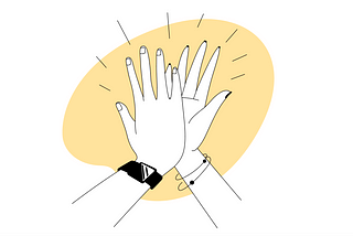 Illustration of two hands high-fiving.