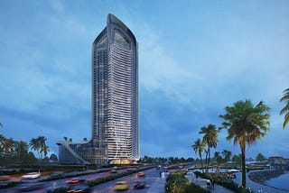 Trump Tower Jeddah — project render, loo at facade from the road level