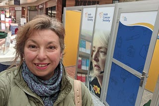 Freelance writer Paola Bassanese has a health consultation at the Irish Cancer Society stand in Athlone