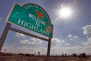City of Highland Street Sign