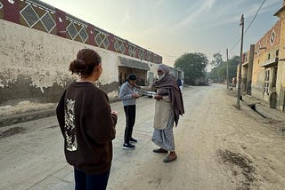 Our neighbour uncle (Best friend Aman’s grandfather) giving pocket money and blessings to my sister as he is so happy and emotional that we visited him after so many years.