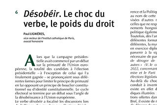 Désobéir, le choc du verbe, le poids du mot