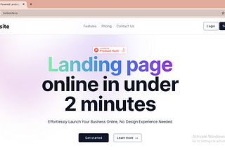 A snapshot of a landing page tool’s landing page