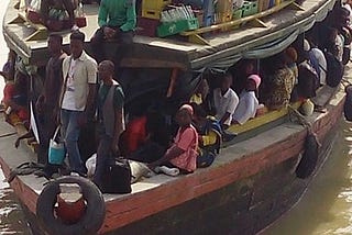 A local boat for transporting goods and personnel to rural communities