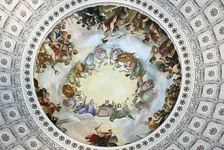 The circular frame of 72 stars of the Apotheosis of Washington are an ancient code.
