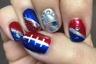 Football Nail Art design ideas for Super bowl 2019.