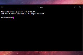Starting VS Code in Hyper terminal in Windows