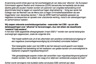 Brief aan CBS voorafgaand aan overleg met CBS op 27 oktober 2021