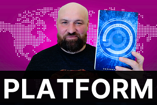 “Platform” card with Accessible.org founder Kris Rivenburgh holdign up his book.