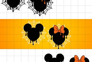 Halloween Bundle, Mickey Minnie Head, Castle, Bat, Spider, Cut, Cricut, Silhouette, Instant Download, Halloween Family Vacation PNG