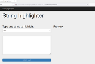 Cybertalents ctf: String highlighter