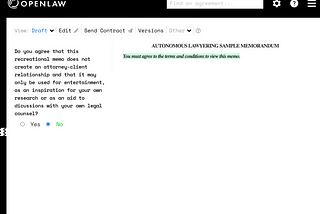 Autonomous Lawyering Using OpenLaw