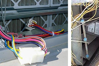 (left) This economizer on an existing building had been installed years earlier but was never connected at all. (right) A building operator used this economizer controller itself to jam the fresh-air dampers open to provide immediate comfort, with a disastrous cost to ongoing performance.