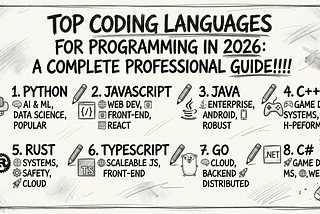 Top Coding Languages for Programming in 2026: A Complete Professional Guide with roadmap!!!!