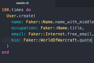 Using Faker to seed your Rails database
