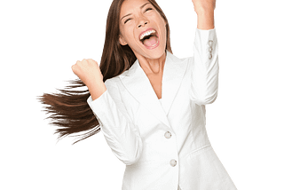 The Impact of Positive Self-talk: A woman celebrates her success